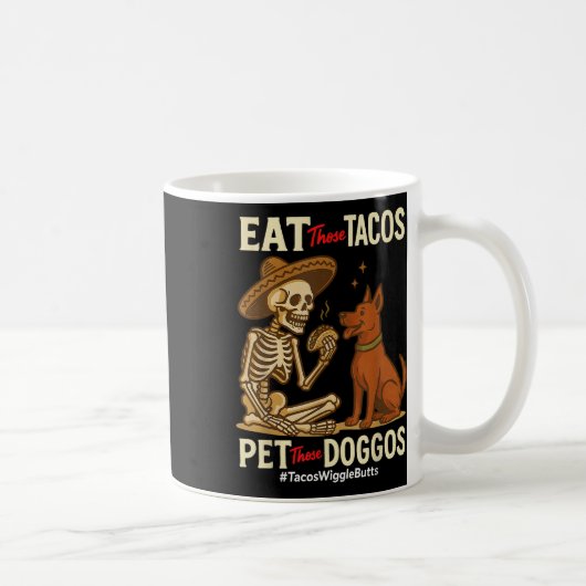 その食べタコスは犬のメキシコ犬の愛をペット コーヒーマグカップ (右)