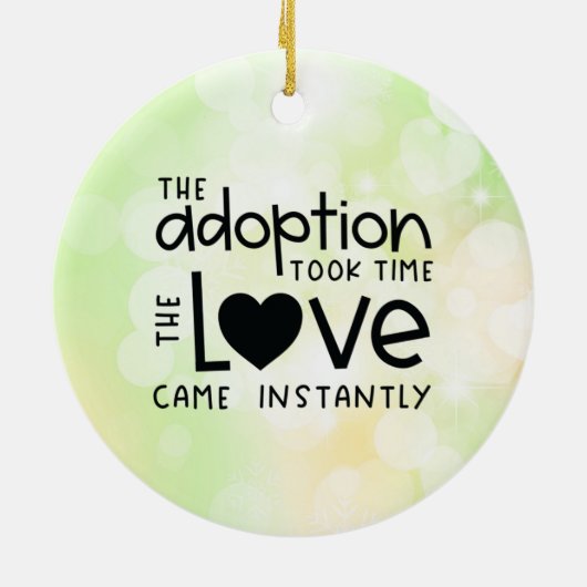 その養子縁組は直ちに愛に時間を要来した セラミックオーナメント (裏面)
