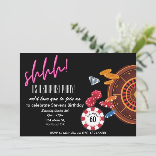 その驚きのカジノベガステーマの誕生日  招待状 (スタンド正面)