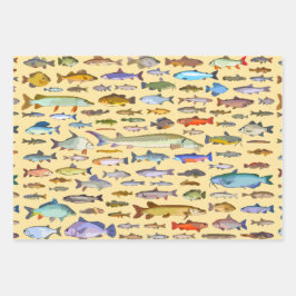 その魚のスポーツ魚釣り漁師ギフト ラッピングペーパーシート