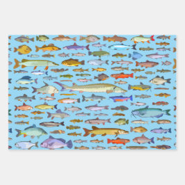 その魚の名前を当てろ スポーツ フィッシング 釣り人 ギフト ラッピングペーパーシート
