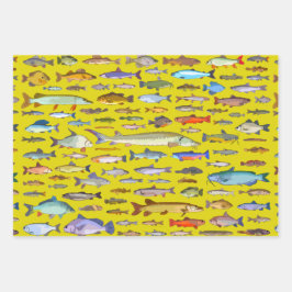その魚の名前を当てろ スポーツ フィッシング 釣り人 ギフト ラッピングペーパーシート