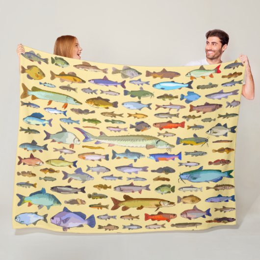 その魚の名前を当てろ スポーツ フィッシング 釣り人 フリースブランケット (インサイチュ)