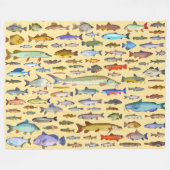 その魚の名前を当てろ スポーツ フィッシング 釣り人 フリースブランケット (正面(横))