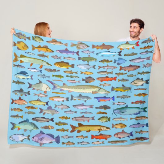 その魚の名前を当てろ スポーツ フィッシング 釣り人 フリースブランケット (インサイチュ)