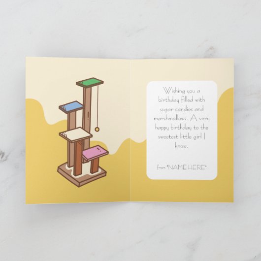 そのCatライフ子猫のBox Kids編集可能誕生日 カード (内部)