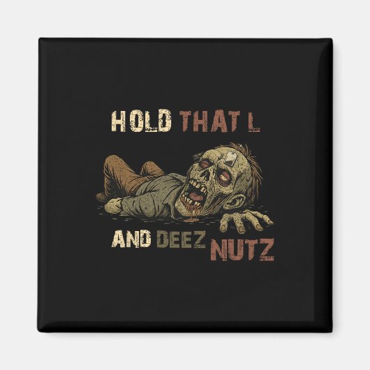 そのLを保持しDeez Nutz Meme - おもしろティーバッグゾンビ マグネット (正面)