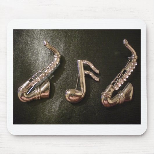 そのSaxaphoneの音符を遊んで下さい マウスパッド (正面)