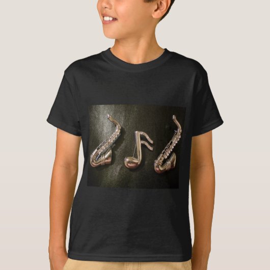 そのSaxaphoneの音符を遊んで下さい Tシャツ (正面)