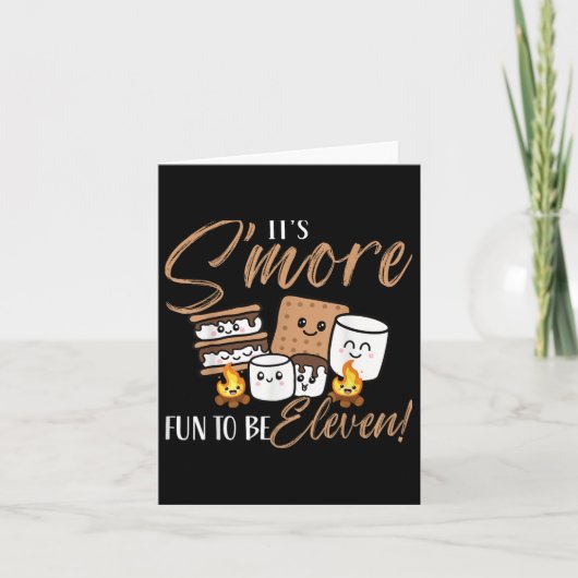 そのSmoreおもしろいは2つの11誕生日キャンプファイアマーシュ カード (正面)