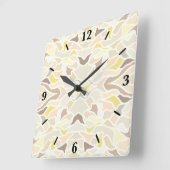 そのSoアイボリー幾何学的抽象芸術パターン スクエア壁時計 (傾斜)