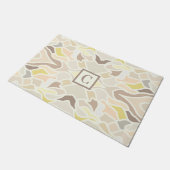 そのSoアイボリー幾何学的抽象芸術パターン ドアマット (アングル)