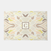 そのSoアイボリー幾何学的抽象芸術パターン ドアマット (正面)