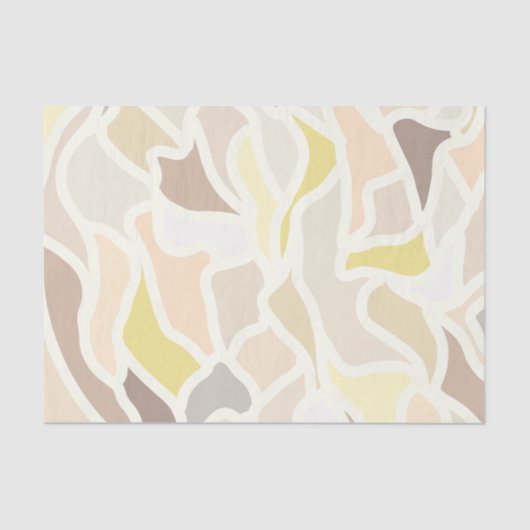 そのSoアイボリー幾何学的抽象芸術パターン 薄葉紙 (正面)