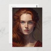 そばかすの美しい女性の赤頭 ポストカード (正面/裏面)