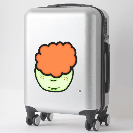 そばかすショウガおもしろいキッド(スケッチのような漫画) v1 シール (スーツケース)