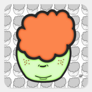 そばかすショウガおもしろいキッド(スケッチのような漫画) v3 スクエアシール