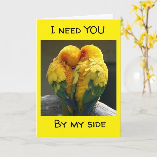 **そばに寄って欲しい** カード (黄色い花)