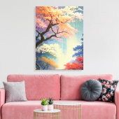 そびえ立つタイタン威厳のある:森の中の木 キャンバスプリント (インサイチュ (リビング))