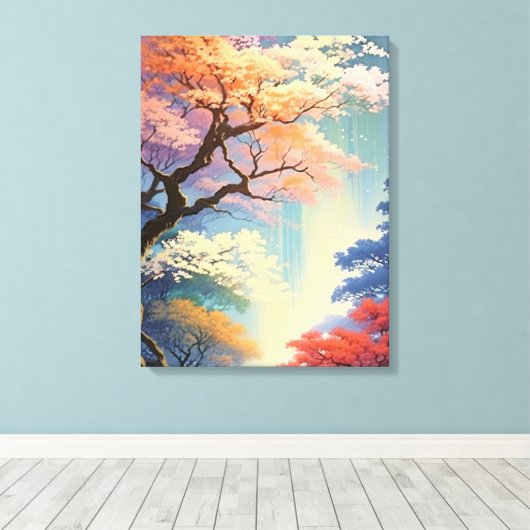 そびえ立つタイタン威厳のある:森の中の木 キャンバスプリント (インサイチュ (ウッドフロア))