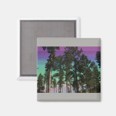 そびえ立つ木の磁石（灰色の背景） マグネット (正面/裏面)