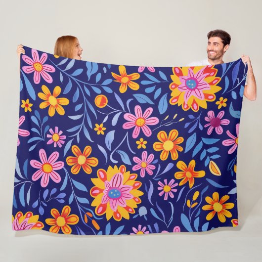そよ風に揺れる花々 60x80 フリースブランケット (インサイチュ)