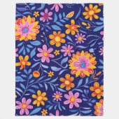 そよ風に揺れる花々 60x80 フリースブランケット (正面)
