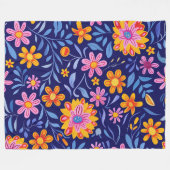 そよ風に揺れる花々 60x80 フリースブランケット (正面(横))