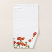 そよ風の水色でなびくケシ2 バスタオルセット (ハンドタオル)