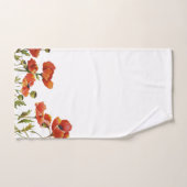 そよ風の水色でなびくケシ2 バスタオルセット (ハンドタオル)