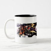 "そよ風慰め"の内気な魚及びペンキの水彩画 ツートーンマグカップ (左)