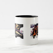 "そよ風慰め"の内気な魚及びペンキの水彩画 ツートーンマグカップ (中央)