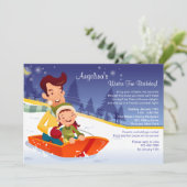 そりおもしろい冬誕生日招待状 招待状 (スタンド正面)