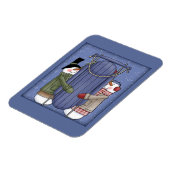 そりお洒落付き雪だるま マグネット (左側)