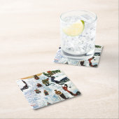 そりで掘り出す スクエアペーパーコースター (インサイチュ)