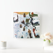 そりで掘り出す スクエア壁時計 (ホーム)