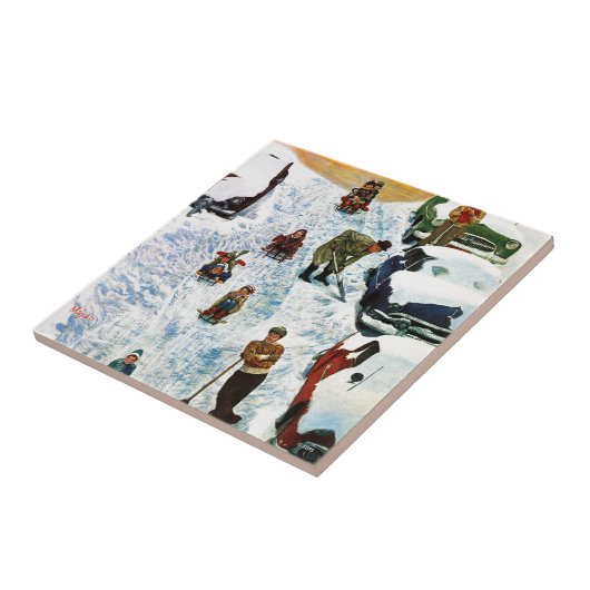 そりで掘り出す タイル (側面)