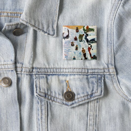 そりで掘り出す 缶バッジ (インサイチュ)