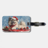 そりで雪を楽しむケースホンド 犬 クリスマス ラゲッジタグ (裏面横)