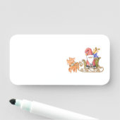 そりとギフトとトナカイのあるサンタクロース 名札 (インサイチュ)