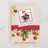 そりと緑のフォトクリスマスカード シーズンカード (正面/裏面)