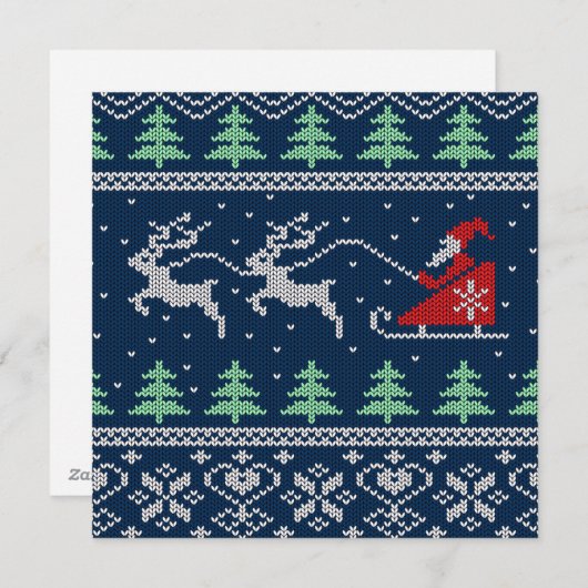 そりによって編まれるパターンのサンタ シーズンカード (正面/裏面)