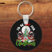 そりに乗ってクリスマスサンタ猫に猫になる キーホルダー (正面)