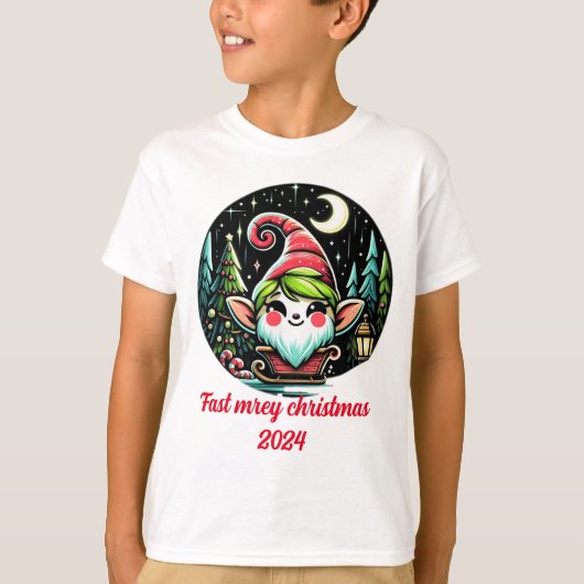 そりに乗って魅惑的な冬の小妖精や小人» Tシャツ (正面)