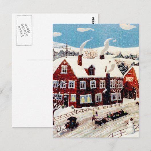 そりに乗る ポストカード (正面/裏面)