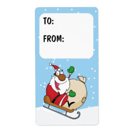 そりに関するブラックサンタクロースのギフトラベル ラベル