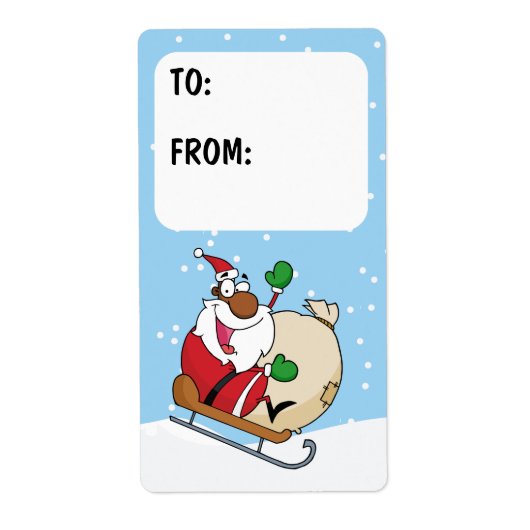 そりに関するブラックサンタクロースのギフトラベル ラベル (正面)
