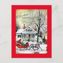 そりのクリスマスの挨拶 シーズンポストカード