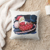 そりのサンタ子猫 – かわいいクリスマス猫 クッション (ブランケット)