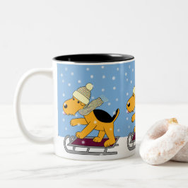 そりのマグの小犬 ツートーンマグカップ